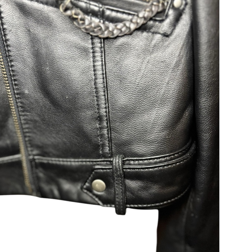 Street Legal Ladies Black Leather Jacket Large Black Leather Moto Jacket - Picture 7 of 13